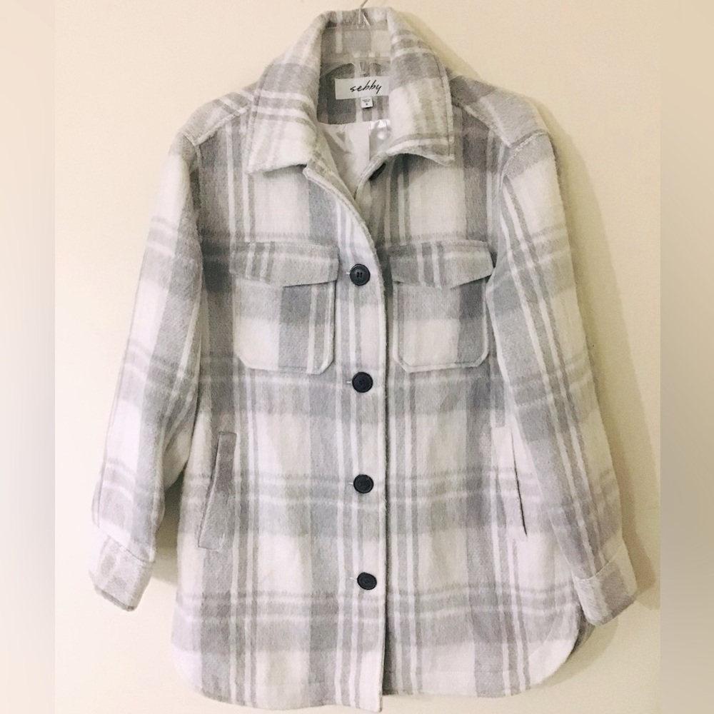 Sebby Plaid Shirt Jacket